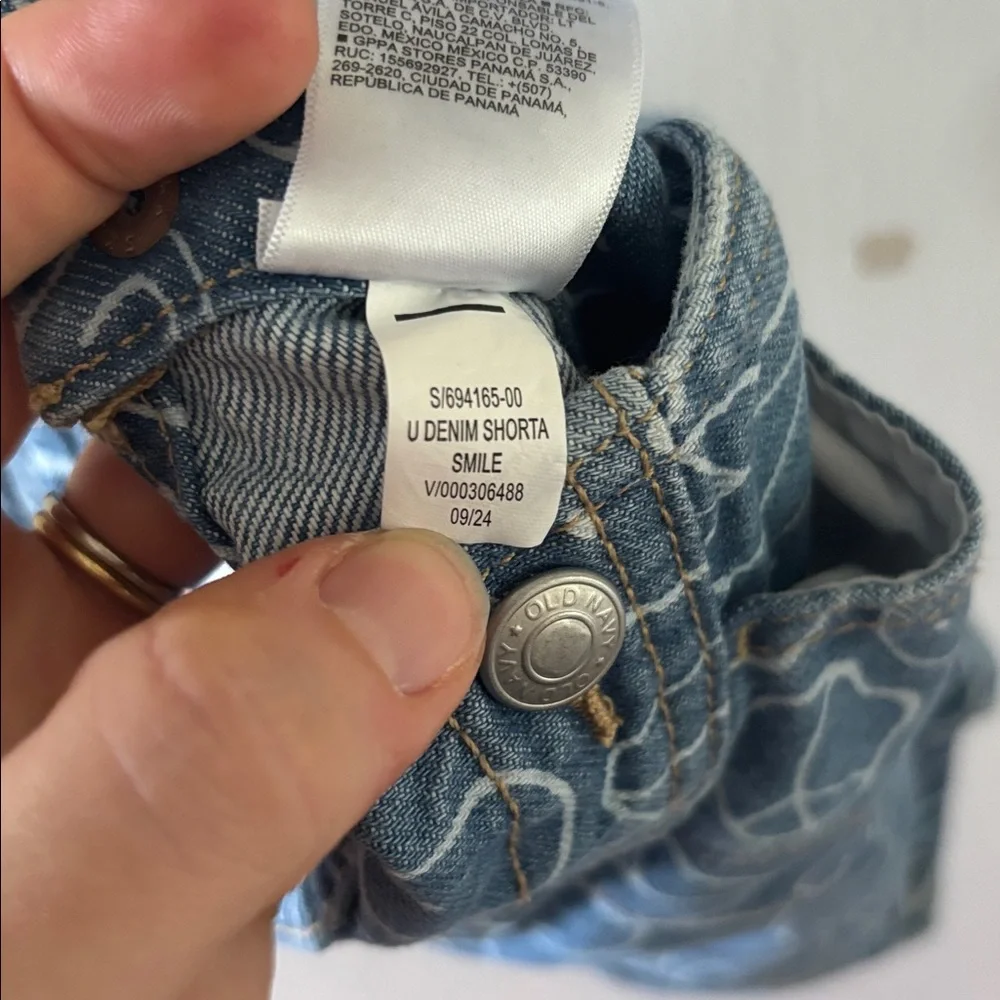Old Navy Infant Denim Smile Shortall, 6-12 Months
